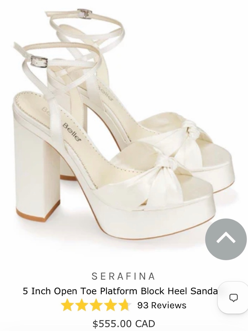 Serafina Cream Platform Block Heel Sandals with Ankle Strap